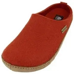 Haflinger Emils Toffel Filzpantoffel Hausschuh mit Ledersohle Unisex Hausschuh orange