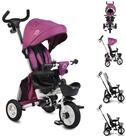 Byox Dreirad Dreirad Flexy Lux 3 in 1, Tricycle klappbar, Gummireifen, drehbarer Sitz