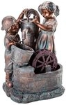 Dehner Gartenbrunnen Lea & Leon mit LED-Beleuchtung, 68.5 x 45 x 35 cm, 45 cm Breite,