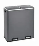 SVITA M&uuml;lltrennsystem, Abfalleimer, K&uuml;chen-Ordnung, Papierkorb, Grau grau 60 l | 57