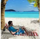 Outsunny Gartenliege Strandmatratze mit Tragegurt, Magazin Tasche, Faltbare