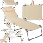 tectake Gartenliege Sonnenliege mit Seitentasche und Kopfpolster, 190 x 68 x...