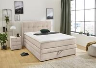 Jockenh&ouml;fer Gruppe Boxspringbett Amy in Cord, mit Bettkasten und Kaltschaum-Topper,