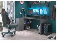 trendteam Schreibtisch Gamer, B&uuml;roschreibtisch Eckschreibtisch M&ouml;bel Anthrazit