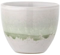 Bloomingville Becher Paula, Steingut, in Wei&szlig;/Gr&uuml;n, 195ml