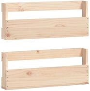 vidaXL Schuhschrank NA Wand-Schuhregale 2 Stk 59x9x23 cm Massivholz Kiefer