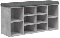 vidaXL Schuhbank, Schuhregal Betongrau 102x32x50 cm Holzwerkstoff