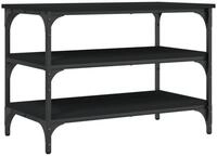 vidaXL Sitzbank Schuhbank Schwarz 70x38,5x49 cm Holzwerkstoff