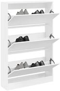 vidaXL Schuhschrank 80 x 21 x 1255 cm Schuhschrank Wei&szlig; 80x21x125,5 cm...