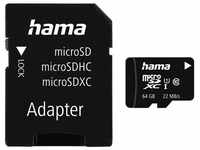 Hama microSDXC 64GB Class 10 UHS-I 22MB/s+ Adapter/Foto Speicherkarte (64 GB,...