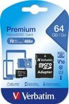 Verbatim Micro SDXC Karte 64GB Speicherkarte Premium UHS-I Class 10 Speicherkarte Verbatim Micro SDXC Karte 64GB Speicherkarte Premium UHS-I Class 10 Speicherkarte