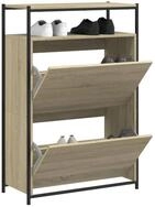 vidaXL Schuhschrank NA Schuhschrank Sonoma Eiche 75x34x112 cm Spanplatte