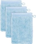 M&ouml;ve Waschhandschuh Superwuschel, (Set, 3-St), Waschhandschuh Set mit Bord&uuml;re, 100%