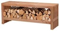 dobar Gartenbank "Freja" mit Kaminholzfach, moderne Sitzbank mit Stauraum,