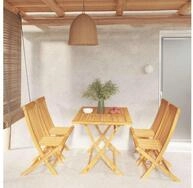 vidaXL Loungeset vidaXL 5-tlg. Garten-Essgruppe Massivholz Teak