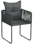 vidaXL Gartenstuhl Gartenst&uuml;hle 4 Stk. mit Kissen Poly Rattan Schwarz (4 St)...