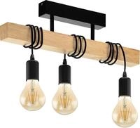 EGLO Deckenleuchte TOWNSHEND Deckenlampe, Holz, Stahl, Retro, Industrial,