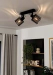 EGLO Deckenspot SEGOVIA, ohne Leuchtmittel, Deckenlampe, Metall und Holz in Schwarz,