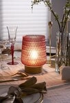 Pauleen LED Tischleuchte Rose Glamour mobile Rosa Glas/Holz, Leuchtmittel wechselbar,