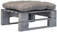 vidaXL Hocker Outdoor-Ottomane Paletten mit Kissen in Grau Holz Grau (1 St)