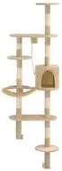 vidaXL Kratzbaum, Wandkratzbaum mit Sisal-Kratzs&auml;ulen 194 cm Beige