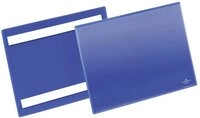 DURABLE F&auml;chermappe Etikettentaschen selbstklebend A5 quer blau VE=50 St&uuml;ck