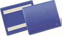 DURABLE F&auml;chermappe Etikettentaschen selbstklebend A6 quer blau VE=50 St&uuml;ck