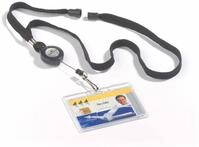 DURABLE Hinweisschild Textilband mit Ausweishalter schwarz VE=10 St&uuml;ck