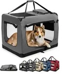 lionto Tiertransportbox stabil aus Textil, f&uuml;r Hunde und Katzen bis 22 kg,...
