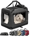 lionto Tiertransportbox stabil aus Textil, f&uuml;r Hunde und Katzen bis 12 kg,...