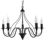 SOLLUX lighting Kronleuchter Kronleuchter Minerwa 5 Schwarz, Nicht enthalten