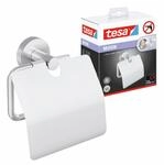 tesa Toilettenpapierhalter 1 x MOON WC-Papierrollenhalter mit Deckel (Komplett-Set,