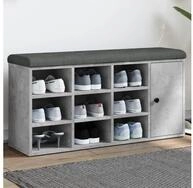 vidaXL Schuhbank, Schuhregal Betongrau 102x32x50 cm Holzwerkstoff