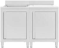 vidaXL Unterschrank Gastro-Sp&uuml;lenunterschrank Edelstahl 120x60x96 cm