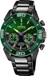 Festina Chronograph Festina Herrenuhr Edelstahl schwarz, (Chronograph), Herren