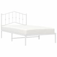 vidaXL Bett Bettgestell mit Kopfteil Metall Wei&szlig; 100x190 cm