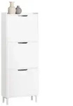 SoBuy Schuhkipper FSR151, Kommode Hoch, Flurschrank f&uuml;r Diele, Flur, Platzsparend,
