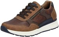 Sneaker RIEKER, Herren, Gr. 47, braun (braun, kombiniert), Leder, Lederimitat, Schuhe