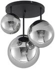Lindby Deckenleuchten Teeja, Glas Schwarz IP20, 3 x 15 W LED