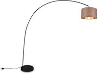 TRIO Leuchten LED Bogenlampe gro&szlig;e Ausladung & Stoffschirm H&ouml;he 210cm,