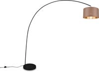 TRIO Leuchten Stehlampe MANSUR, Bogenlampe mit Stoffschirm, exkl. 1x E27 max...