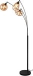 TRIO Leuchten Stehlampe Lumina, gebogene Stehleuchte mit Glasschirmen exkl...