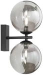 Luce Ambiente Design LED Wandleuchte innen mit Rauch-Glaskugeln, H&ouml;he 34cm,
