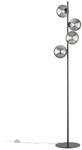 Luce Ambiente Design LED Stehlampe mit Rauchglas-Kugeln H&ouml;he 160cm,...