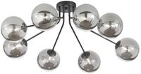 Luce Ambiente Design LED Deckenleuchte 8-flammig Rauchglas-Kugeln Breite 88cm,