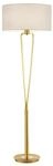 TRIO Leuchten LED Stehlampe Messing Gold mit Schirm Wei&szlig;, H&ouml;he 160cm, Dimmfunktion,