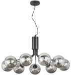 Luce Ambiente Design LED Pendelleuchte gro&szlig; mit Rauchglas-Kugeln &Oslash; 83cm,