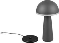 Reality Leuchten LED Tischleuchte FUNGO, H 31 cm, Schwarz, Kunststoff, Metall,