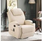HOMCOM Massagesessel (Set, 1-St., Massagesessel), f&uuml;r Wohnzimmer, Cremewei&szlig;