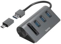 Hama USB Hub Kartenleser, 5 Ports, 3x USB A, SD, microSD, USB C Adapter USB-Adapter